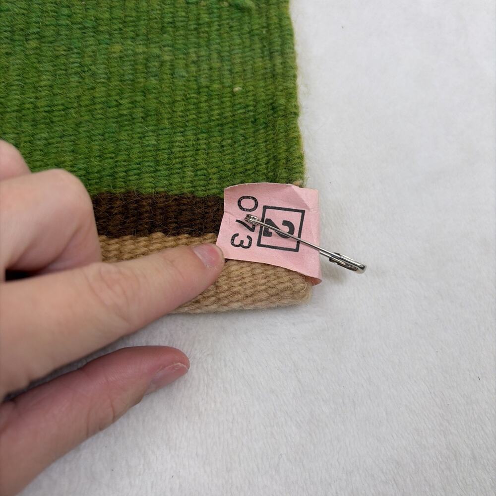 Vintage Woven Wool Red Rose, Green, Black, Tan Rug or Wall Hanging 4' x 2’ - Picture 2 of 8